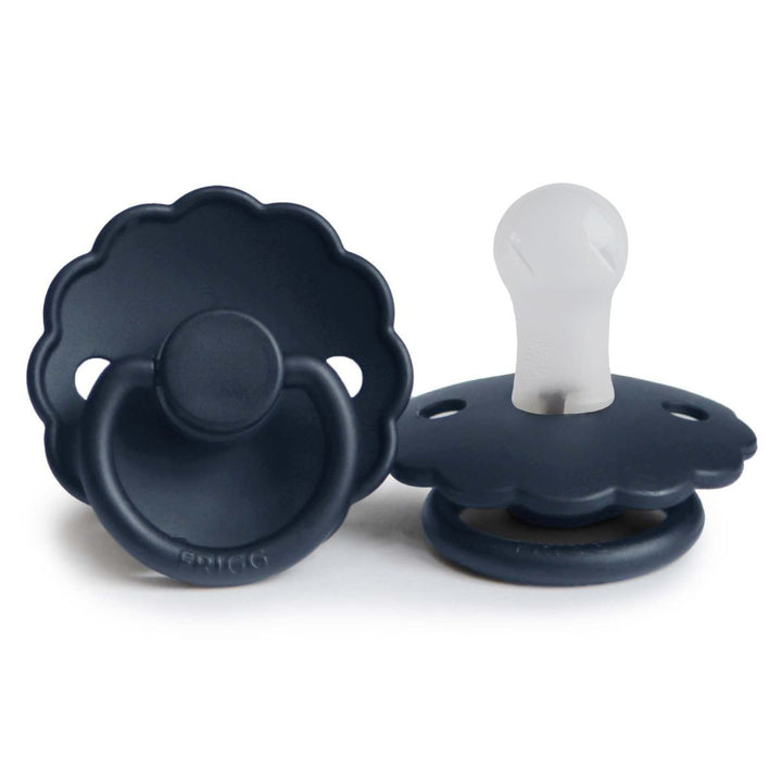 FRIGG Daisy Silicone Pacifier in Dark Navy, sold by JBørn Baby Products Shop, Personalizable by JustBørn