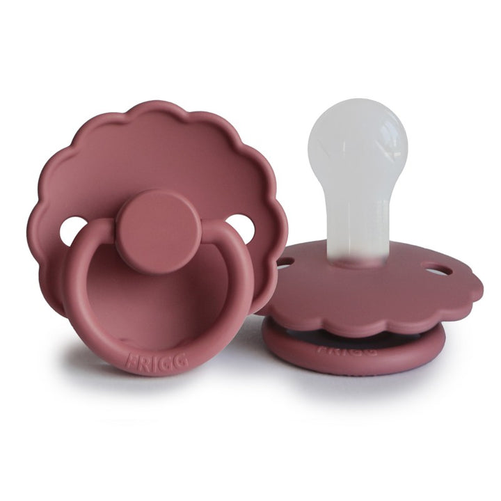FRIGG Daisy Silicone Pacifier in Dusty Rose, sold by JBørn Baby Products Shop, Personalizable by JustBørn