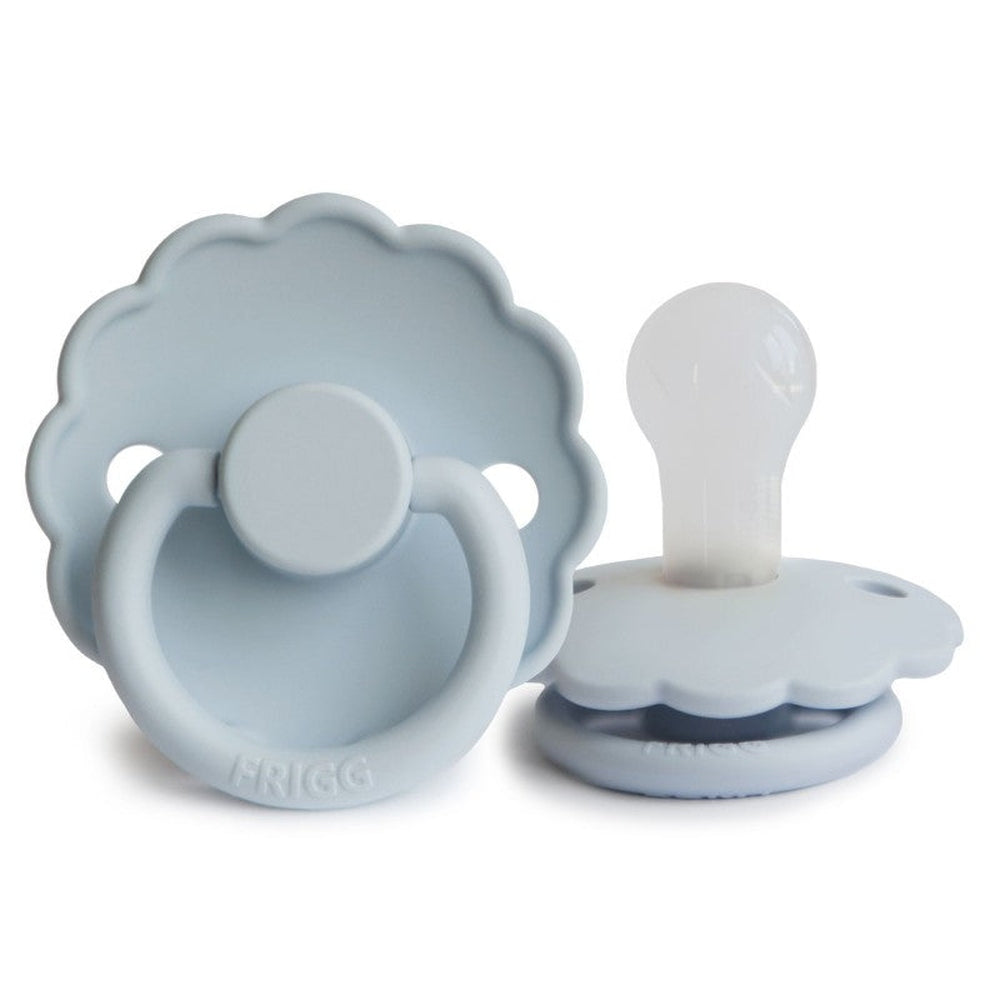 FRIGG Daisy Silicone Pacifier | Personalised in Powder Blue, sold by JBørn Baby Products Shop, Personalizable by JustBørn