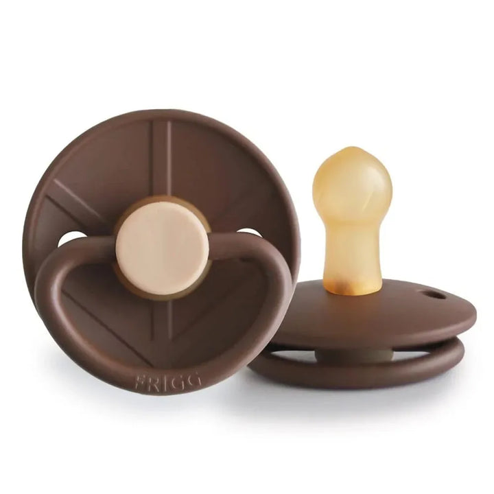 FRIGG Little Viking Natural Rubber Latex Pacifiers in Cocoa, sold by JBørn Baby Products Shop, Personalizable by JustBørn