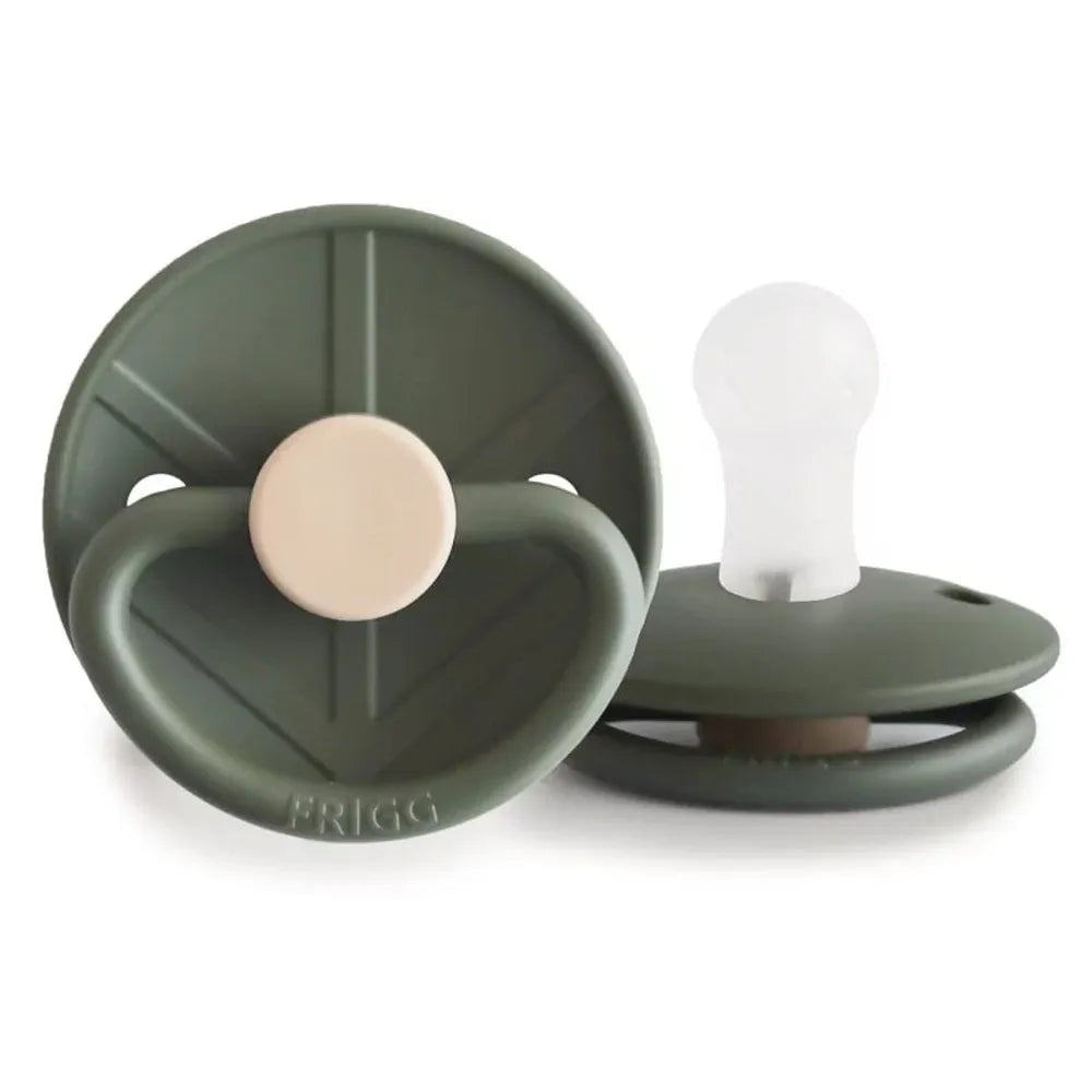 FRIGG Little Viking Silicone Pacifiers in Olive, sold by JBørn Baby Products Shop, Personalizable by JustBørn