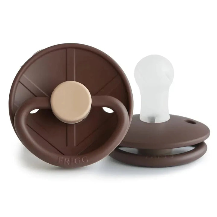 FRIGG Little Viking Silicone Pacifiers in Cocoa, sold by JBørn Baby Products Shop, Personalizable by JustBørn