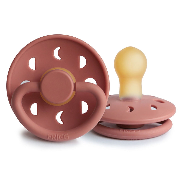FRIGG Moon Natural Rubber Latex Pacifier Powder Blush Size 1 (0-6 months) - Personalisable Baby Products Sold and Personalised by JustBørn