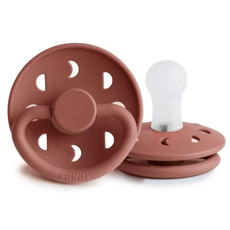 FRIGG Moon Silicone Pacifier in Powder Blush, sold by JBørn Baby Products Shop, Personalizable by JustBørn