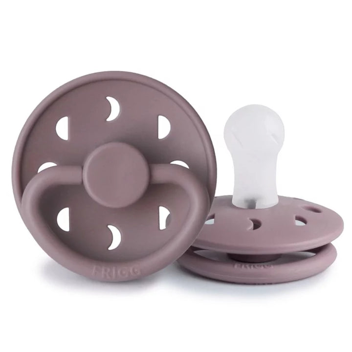 FRIGG Moon Silicone Pacifier in Twilight Mauve, sold by JBørn Baby Products Shop, Personalizable by JustBørn