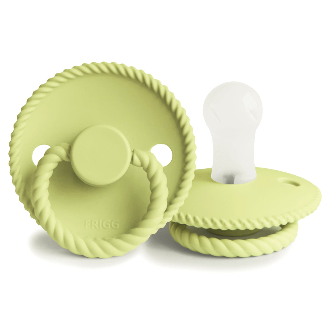 FRIGG Rope Silicone Pacifiers in Green Tea, sold by JBørn Baby Products Shop, Personalizable by JustBørn