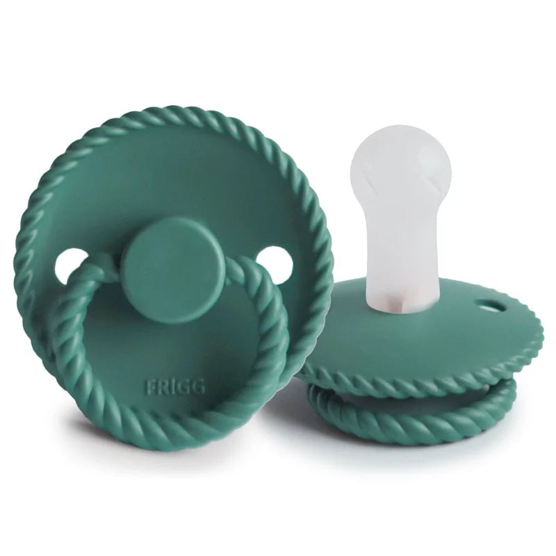 FRIGG Rope Silicone Pacifiers in Vintage Green, sold by JBørn Baby Products Shop, Personalizable by JustBørn