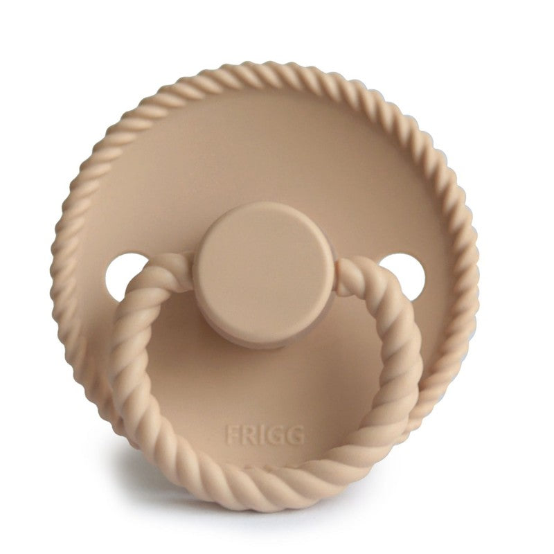 FRIGG Rope Silicone Pacifiers in Croissant, sold by JBørn Baby Products Shop, Personalizable by JustBørn
