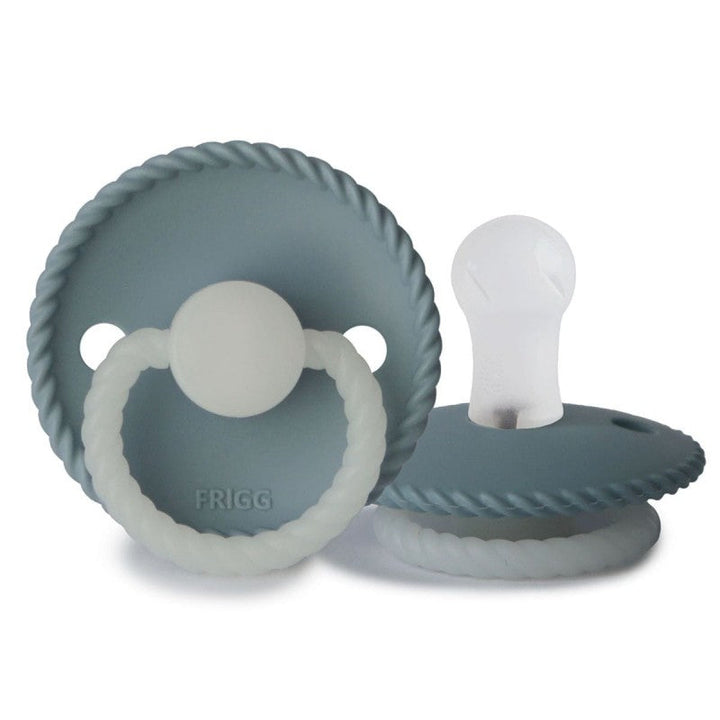 Stone Blue Night Glow FRIGG Rope Silicone Pacifiers by FRIGG sold by JBørn Baby Products Shop