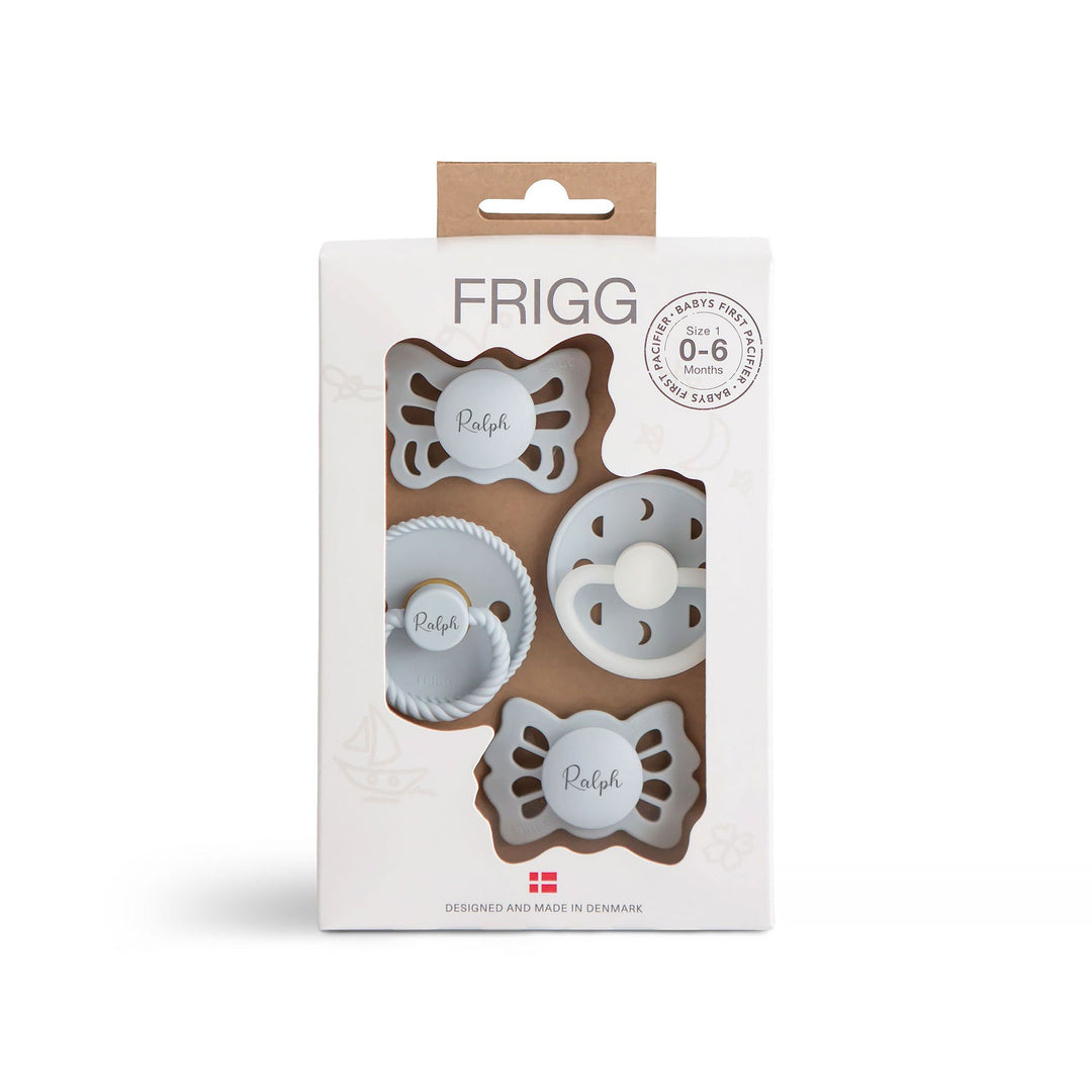 FRIGG Baby's First Pacifier Pack Moonlight Sailing Powder Blue Yes - Personalisable Baby Products Sold and Personalised by JustBørn