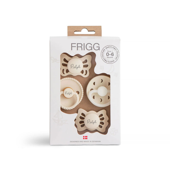 FRIGG Baby's First Pacifier Pack Moonlight Sailing Cream Yes - Personalisable Baby Products Sold and Personalised by JustBørn