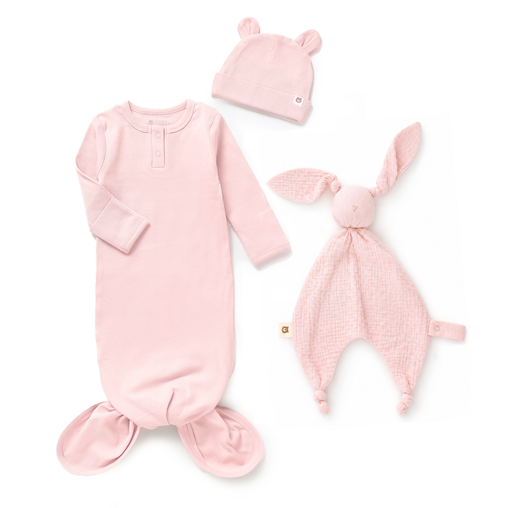 JBØRN Baby Sleep Set | Organic Cotton Sleeping Gown & Comforter Set (0–6M) Gown & Comforter Set | Blossom - Personalisable Baby Products Sold and Personalised by JustBørn