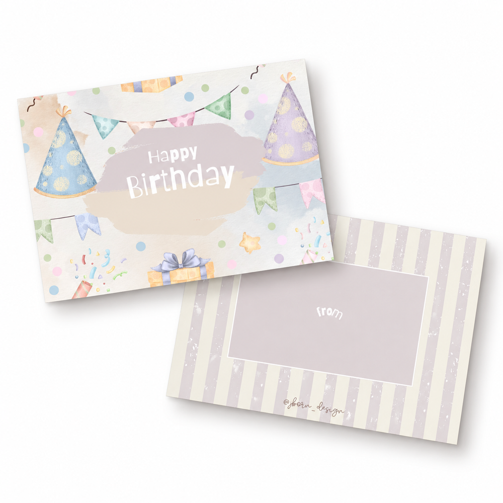 JBØRN Personalisierte Geschenkkarte | Geschenkanhänger für Baby- und Geburtstagsgeschenke „Alles Gute zum Geburtstag“ - Personalisierbare Babyprodukte, verkauft und personalisiert von JustBørn