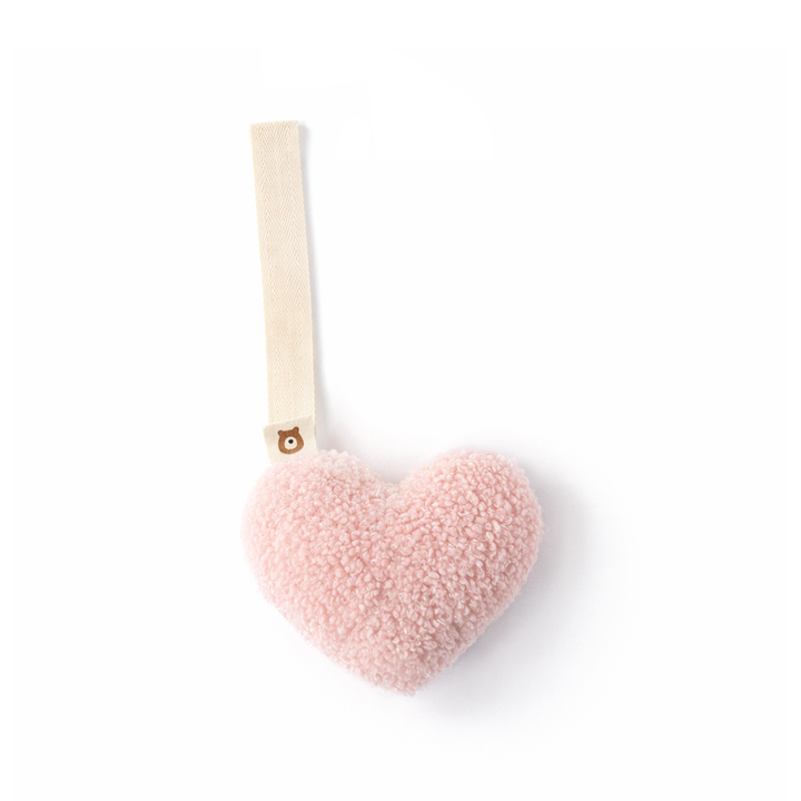 JBØRN Plush Pacifier Holder Heart - Blush - Personalisable Baby Products Sold and Personalised by JustBørn