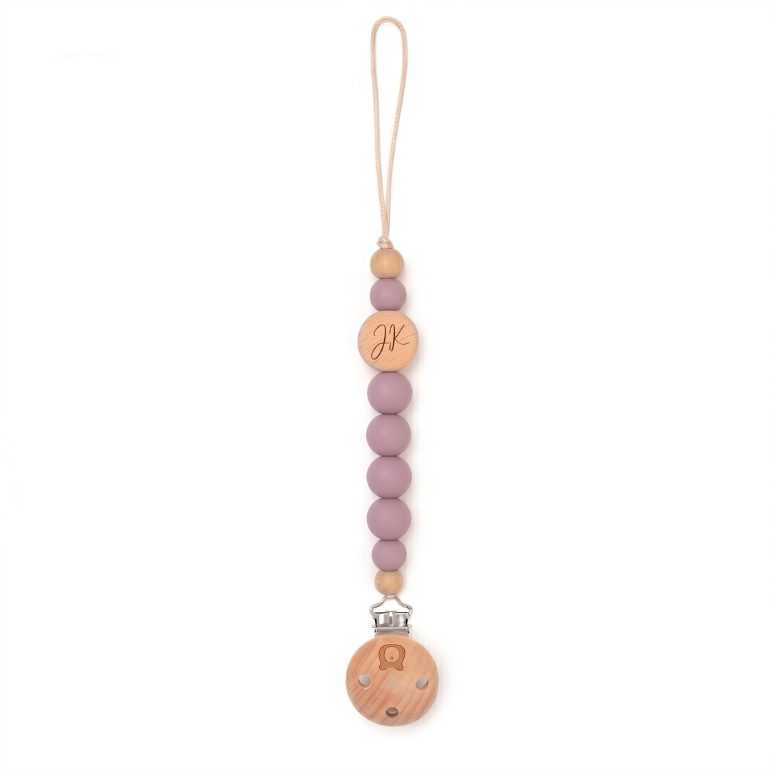 JBØRN Pacifier Clip Heather Yes - Personalisable Baby Products Sold and Personalised by JustBørn