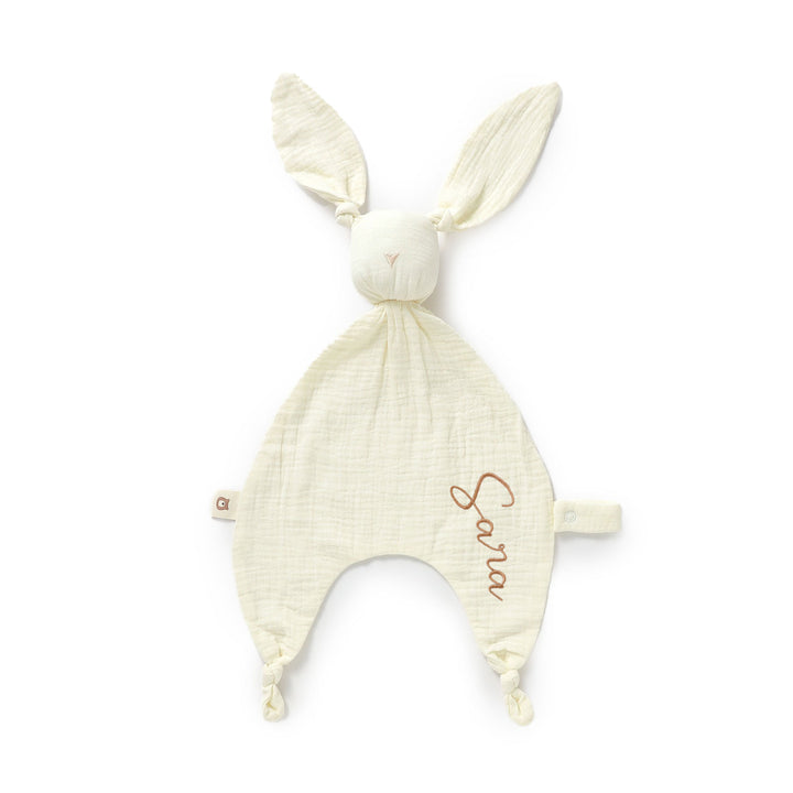 JBØRN Organic Cotton Bunny Comforter Muslin Ivory Yes - Personalisable Baby Products Sold and Personalised by JustBørn