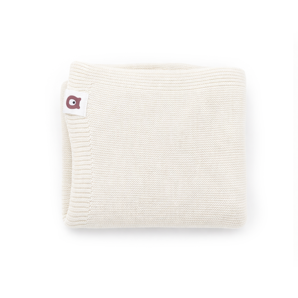 JBØRN Knitted Blanket Ivory Knitted Blanket - Personalisable Baby Products Sold and Personalised by JustBørn