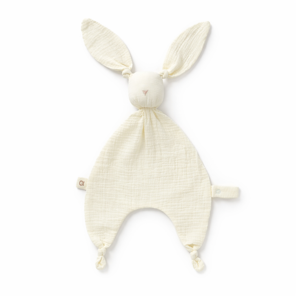 JBØRN Organic Cotton Bunny Comforter Ivory Muslin Bunny - Personalisable Baby Products Sold and Personalised by JustBørn