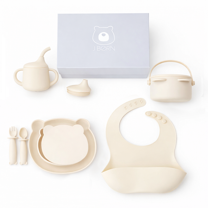 JBØRN Baby Weaning Full Essentials Gift Box Ivory Weaning Essentials Gift Box - Personalisable Baby Products Sold and Personalised by JustBørn