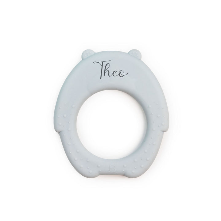 JBØRN Bear Silicone Baby Teether Powder Blue - Personalisable Baby Products Sold and Personalised by JustBørn