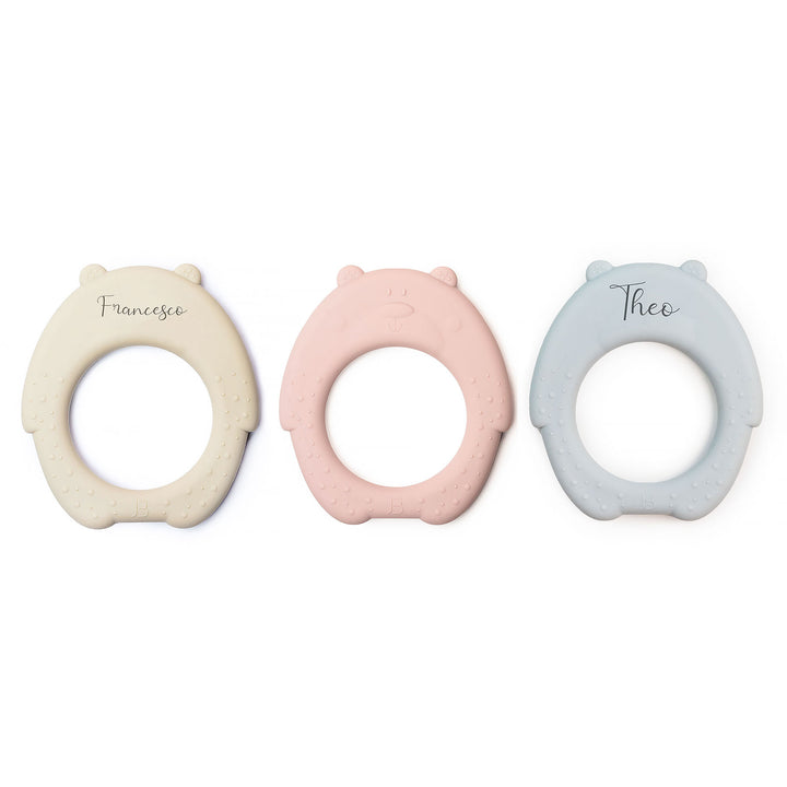 JBØRN Bear Silicone Baby Teether - Personalisable Baby Products Sold and Personalised by JustBørn