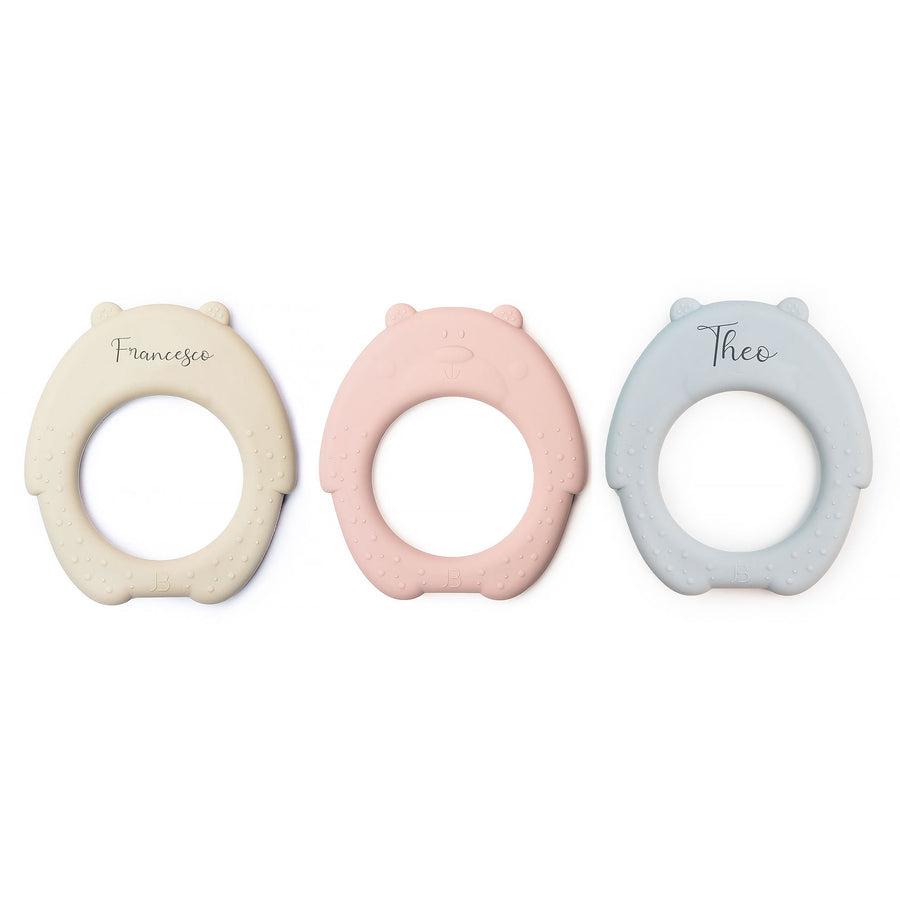JBØRN Bear Silicone Baby Teether - Personalisable Baby Products Sold and Personalised by JustBørn