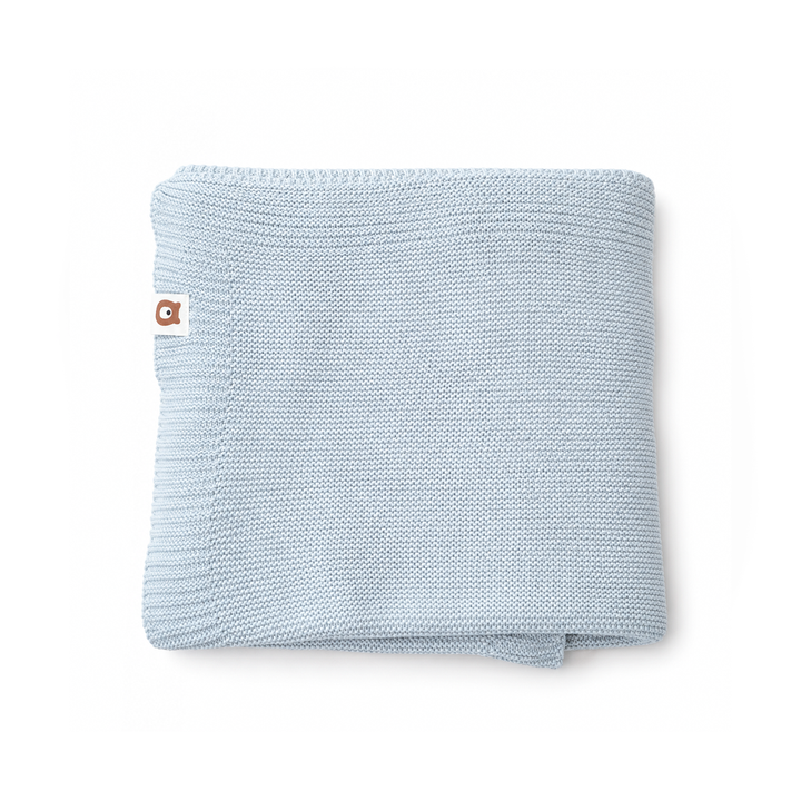 JBØRN Knitted Blanket Knitted Blanket | Powder Blue - Personalisable Baby Products Sold and Personalised by JustBørn