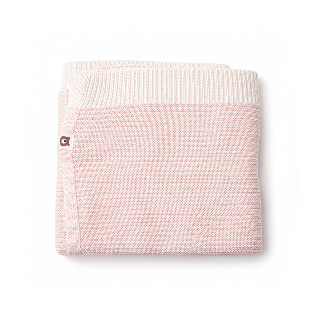 JBØRN Knitted Blanket Knitted Blanket | Stripe Blossom - Personalisable Baby Products Sold and Personalised by JustBørn
