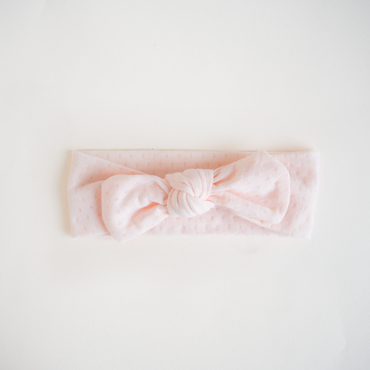 JBØRN Baby Girl Soft & Stretchy Headband | Mia Collection Mia Pink Cream - Personalisable Baby Products Sold and Personalised by JustBørn