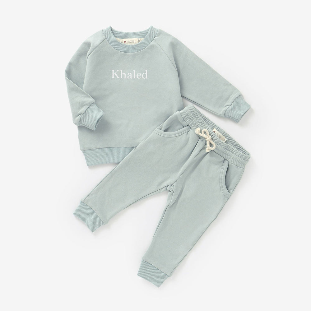 JBØRN Organic Cotton Baby Sweater & Joggers Set | Personalisable - Personalisable Baby Products Sold and Personalised by JustBørn