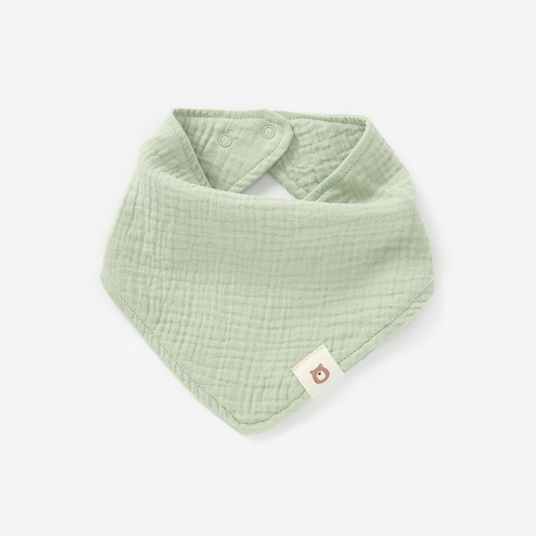 JBØRN Organic Cotton Muslin Baby Bib | Personalisable in Muslin Pistachio, sold by JBørn Baby Products Shop, Personalizable by JustBørn