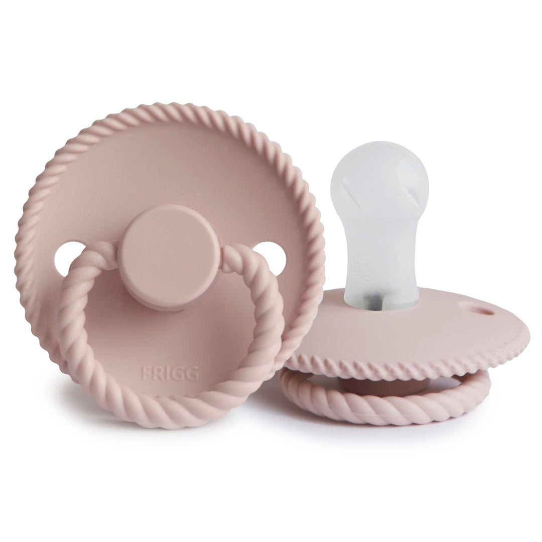 FRIGG Rope Silicone Pacifiers in Blush, sold by JBørn Baby Products Shop, Personalizable by JustBørn