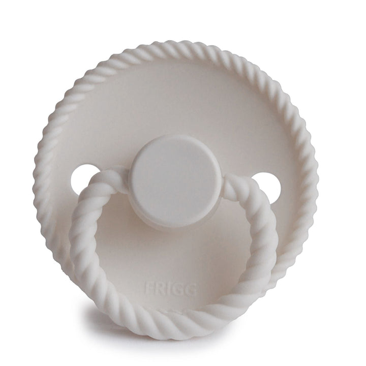 FRIGG Rope Silicone Pacifiers in Cream, sold by JBørn Baby Products Shop, Personalizable by JustBørn