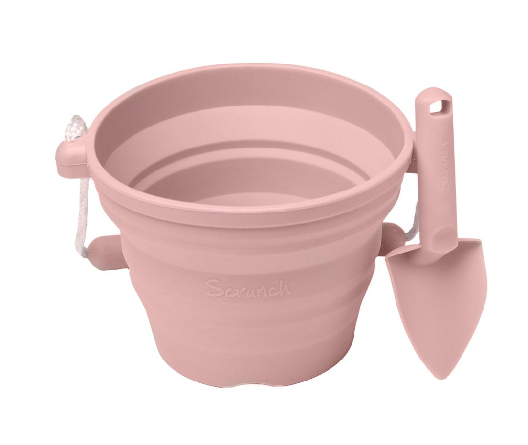 Scrunch Seedling Pot and Trowel | Personalisable in Baby Pink, sold by JBørn Baby Products Shop, Personalizable by JustBørn