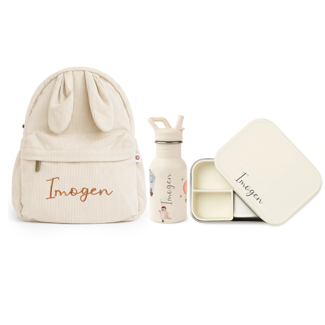 JBØRN Toddler Travel Bundle | Backpack, Water Bottle & Lunch Box Set - Personalisable Baby Products Sold and Personalised by JustBørn