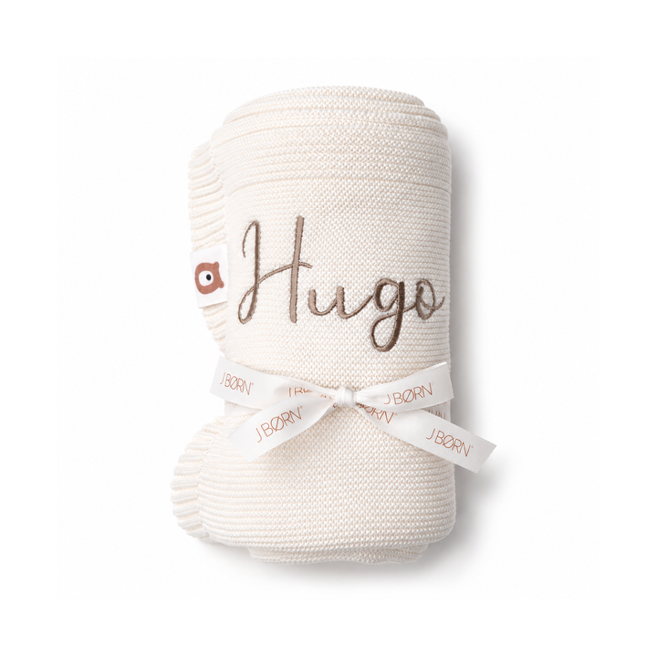 JBØRN Knitted Blanket - Personalisable Baby Products Sold and Personalised by JustBørn