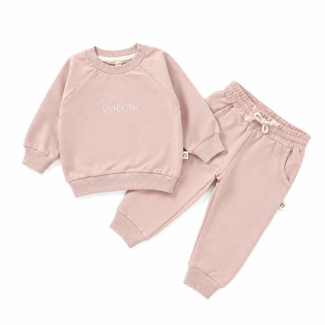 JBØRN Organic Cotton Sweatshirt & Jogger Set - Personalisable Baby Products Sold and Personalised by JustBørn