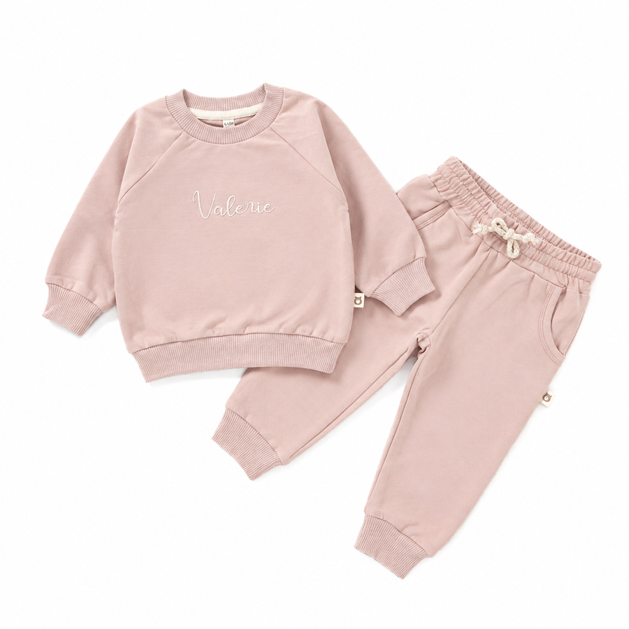 JBØRN Organic Cotton Sweatshirt & Jogger Set - Personalisable Baby Products Sold and Personalised by JustBørn