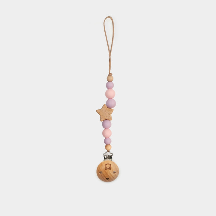 JBØRN STAR Pacifier Clip | Personalisable in Lilac & Pink, sold by JBørn Baby Products Shop, Personalizable by JustBørn