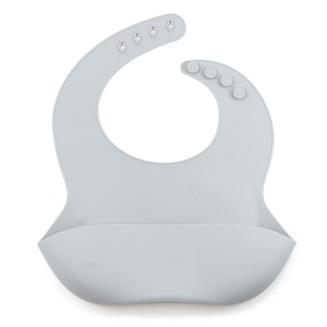 JBØRN Silicone Baby Feeding Bib | Weaning Essentials Powder Blue No - Personalisable Baby Products Sold and Personalised by JustBørn