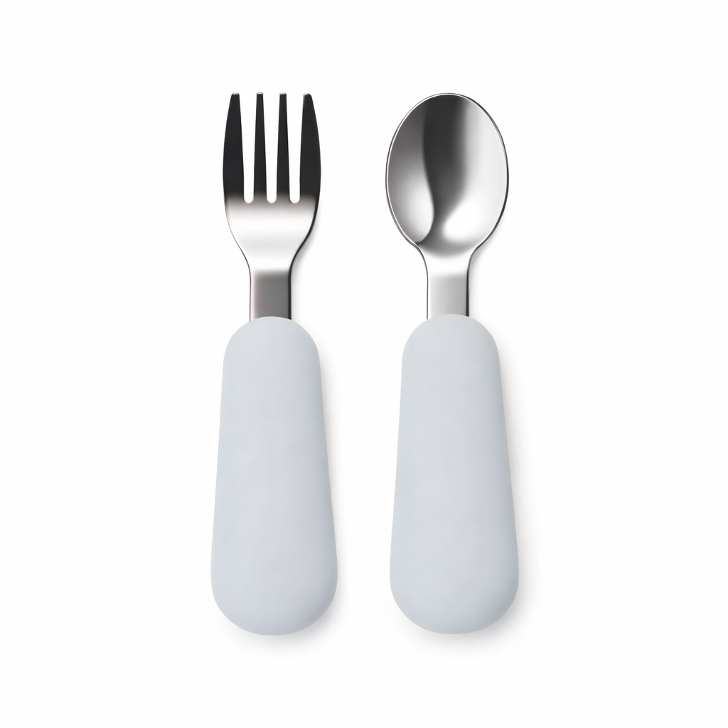 JBØRN Stainless Steel Kids Cutlery Set | Personalisable Powder Blue - Personalisable Baby Products Sold and Personalised by JustBørn