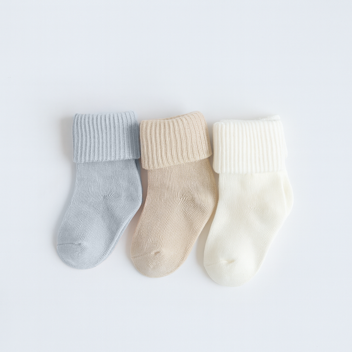 JBØRN Organic Cotton Baby Socks Powder Blue Ivory Vanilla - Personalisable Baby Products Sold and Personalised by JustBørn