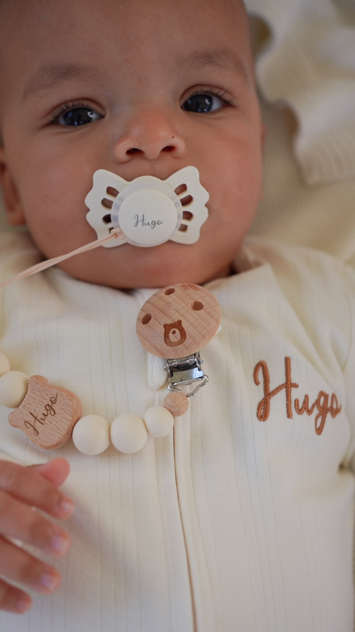 JBØRN Ribbad bambu pyjamas | 6–12M