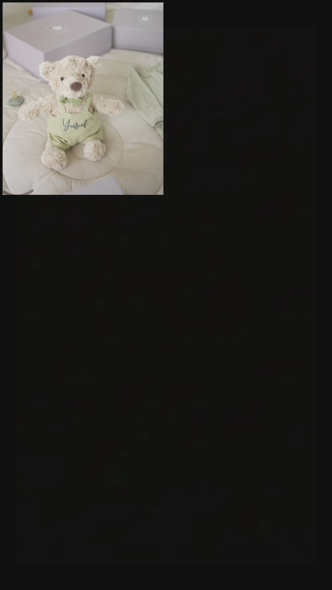 JBØRN Beige Teddy Bear Soft Toy with Personalised Outfit