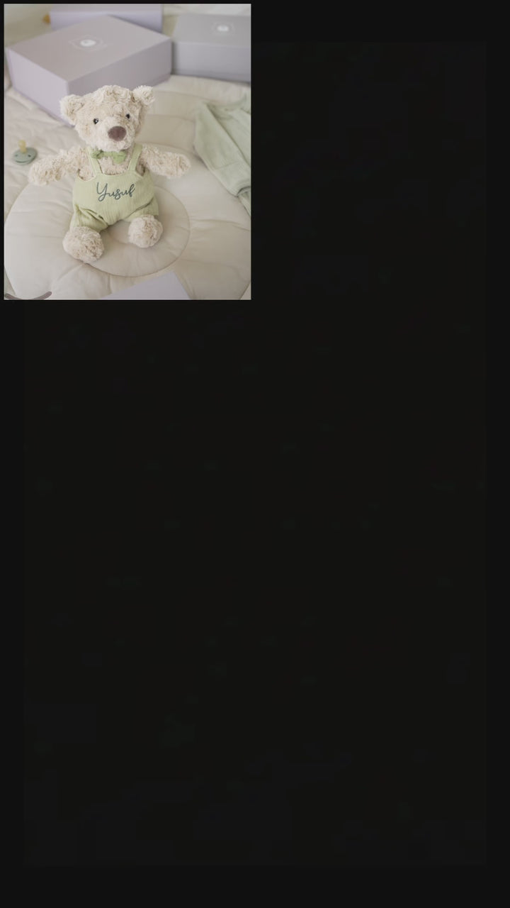 JBØRN Beige Teddy Bear Soft Toy with Personalised Outfit