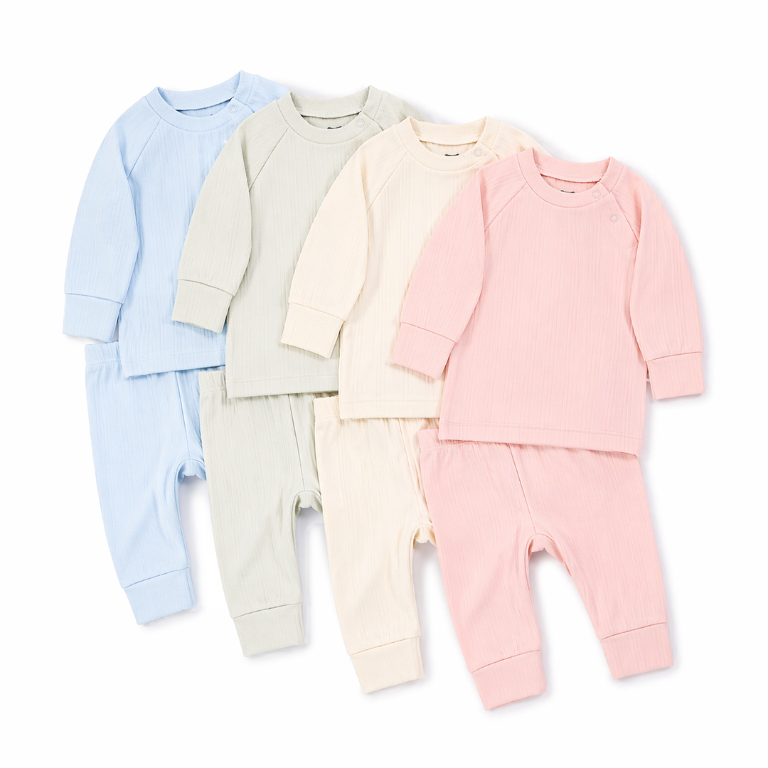 JBØRN Ribbed Bamboo Pyjama Set - Personalisable Baby Products Sold and Personalised by JustBørn