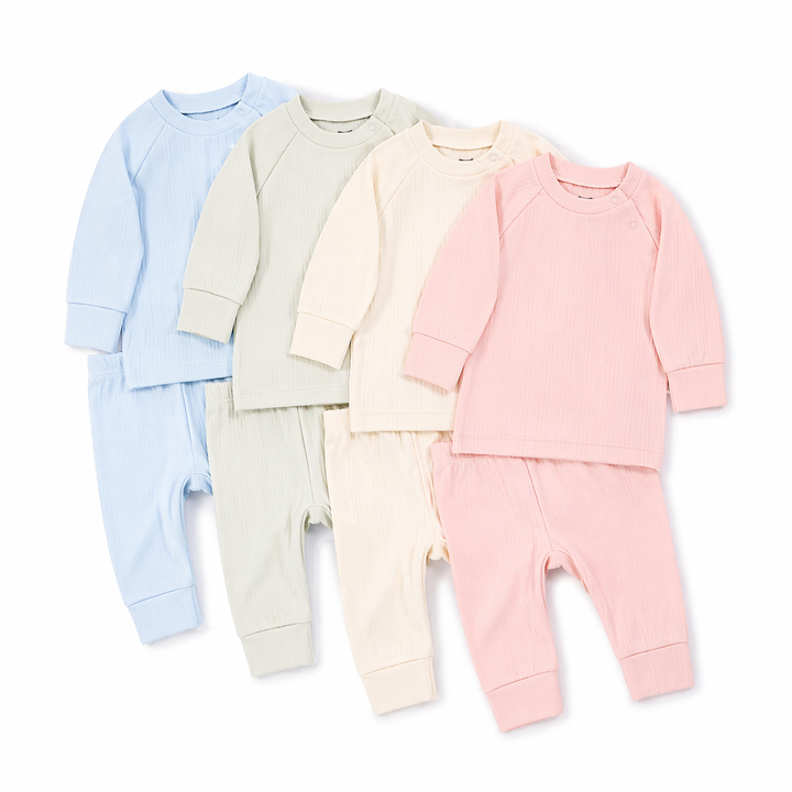 JBØRN Ribbed Bamboo Pyjama Set - Personalisable Baby Products Sold and Personalised by JustBørn
