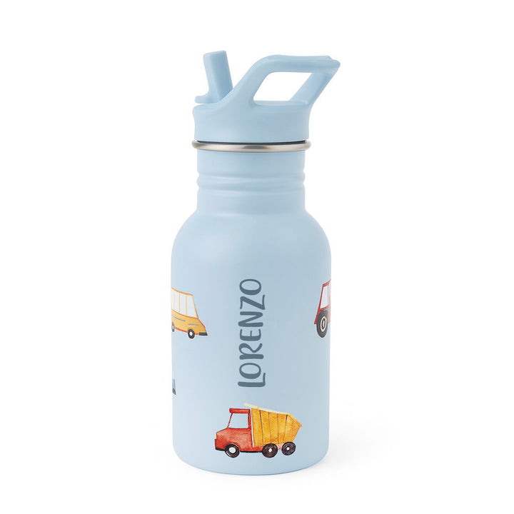 JBØRN Personalised Stainless Steel Kids Water Bottle Road Trip Yes - Personalisable Baby Products Sold and Personalised by JustBørn