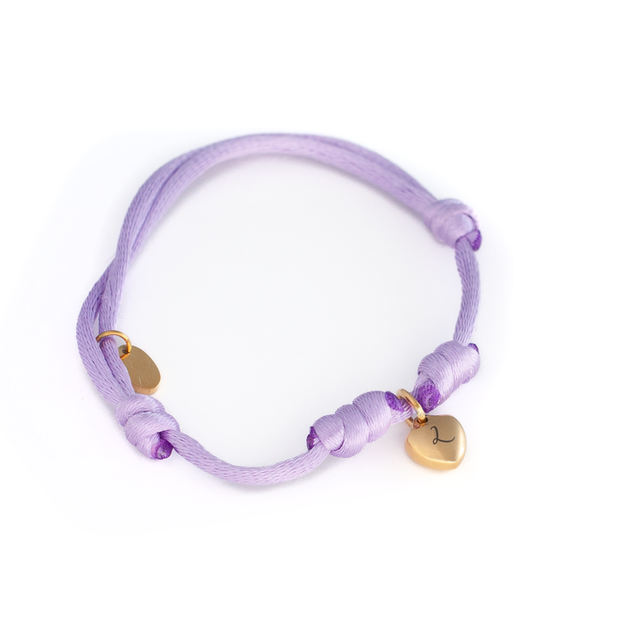 JBØRN Satin Cord Bracelet with Heart Pendant | Personalisable in , sold by JBørn Baby Products Shop, Personalizable by JustBørn