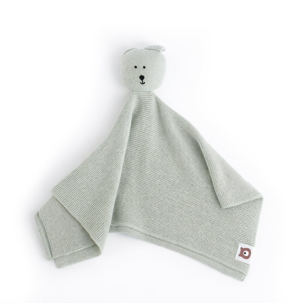 JBØRN Bear Knitted Comforter Sage Knitted Comforter - Personalisable Baby Products Sold and Personalised by JustBørn